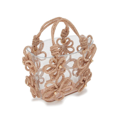 Sabrina Small Floral Rhinestone Tote Bag