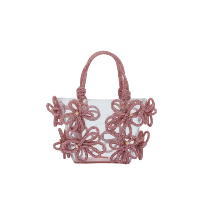 Sabrina Small Floral Rhinestone Tote Bag