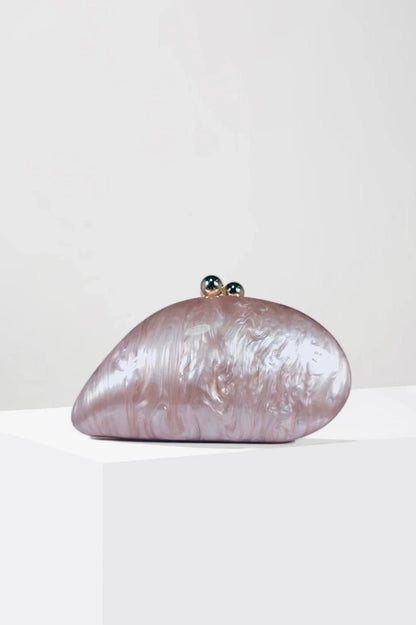 Ariel Pearlescent Shell Acrylic Clutch Bag