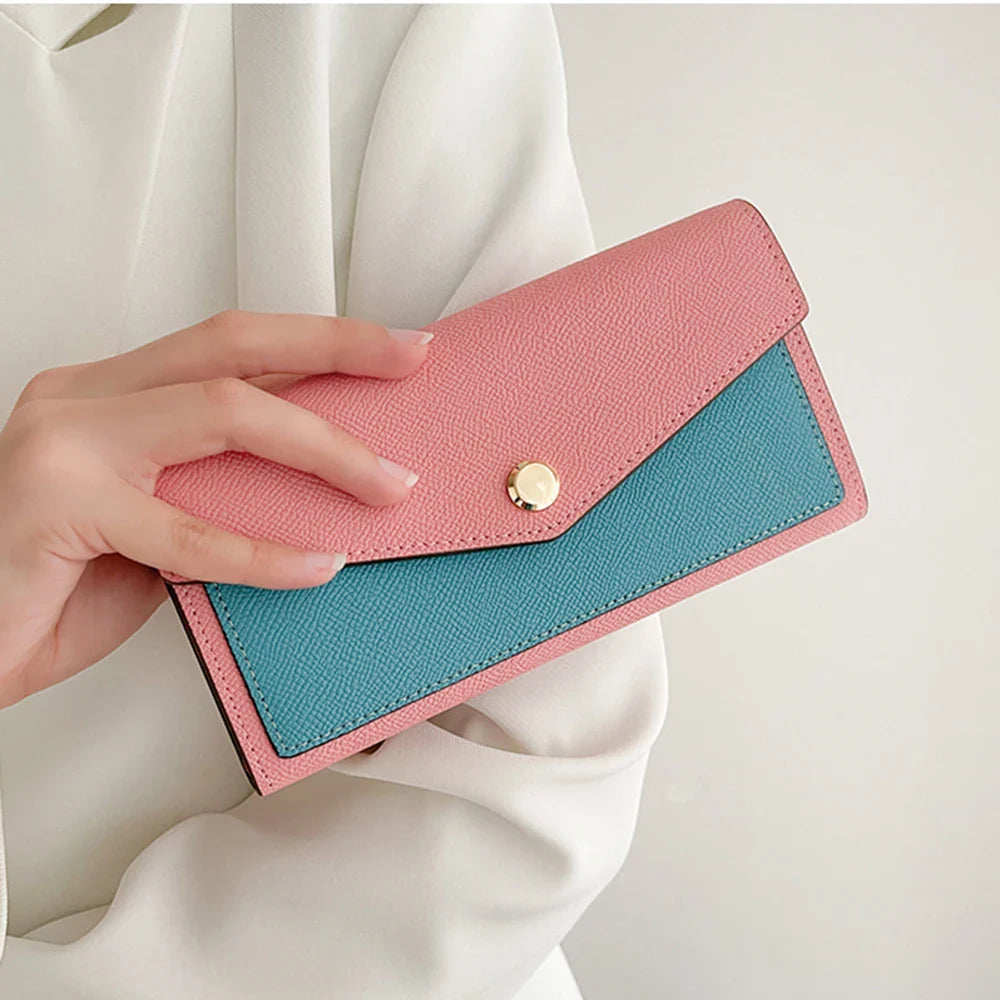 Karen Colorful Genuine Leather Envelope Wallet