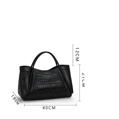 Adriana Croco Medium Genuine Leather Bag
