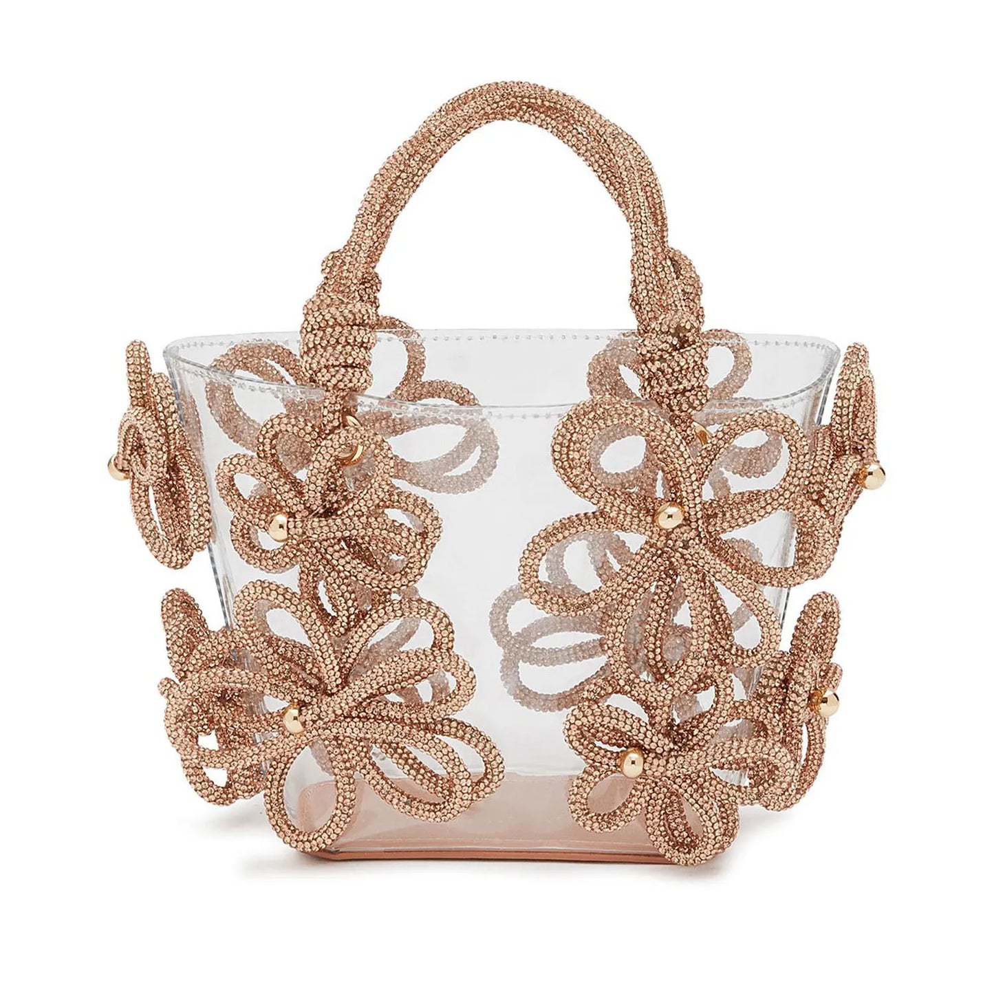 Sabrina Small Floral Rhinestone Tote Bag