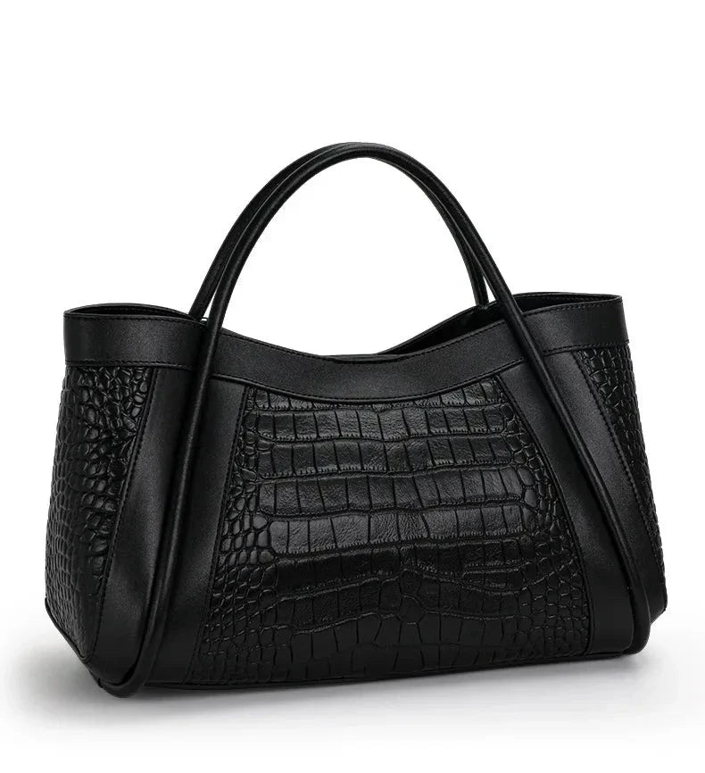 Adriana Croco Medium Genuine Leather Bag