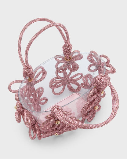 Sabrina Small Floral Rhinestone Tote Bag