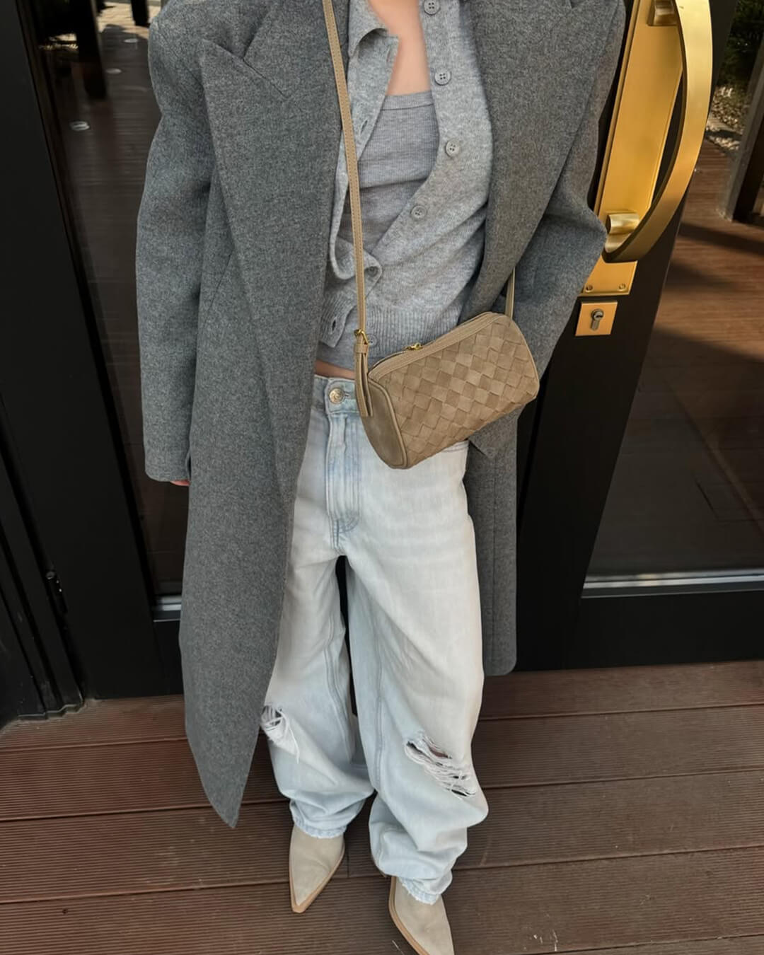 Eva Woven Suede Bag